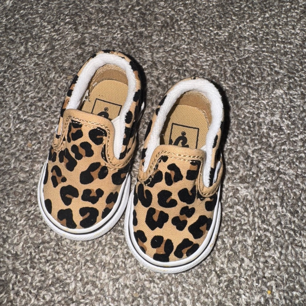 Leopard Print Kids Slip-On vans shoes